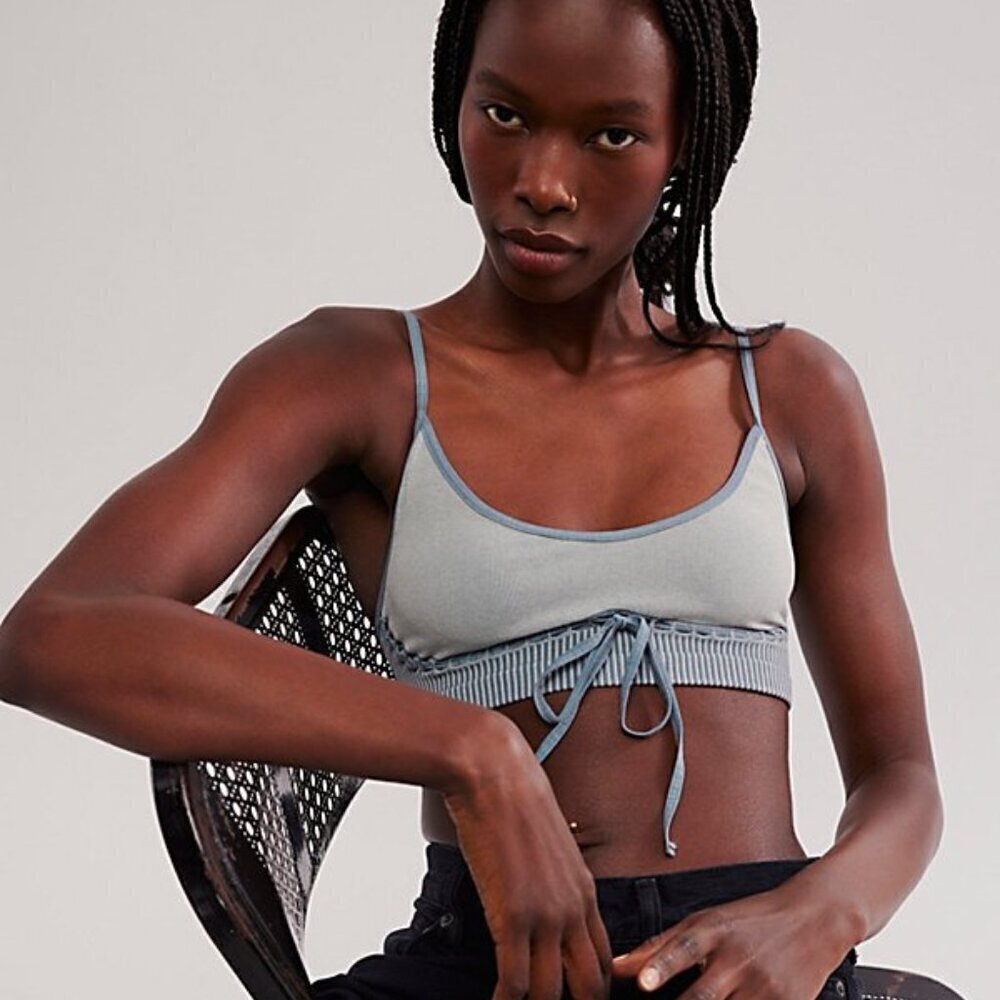NWT Free People Intimately Candy Ribbon Blue Bralette
